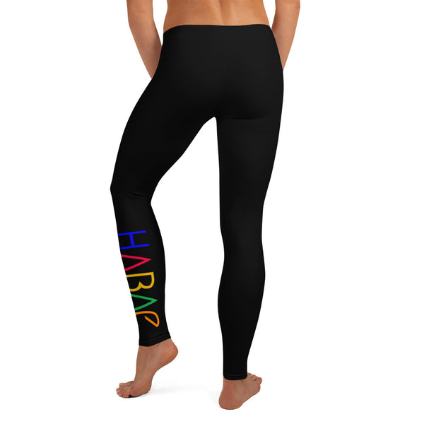 HABAE Black Leggings (Multi-Color Font)