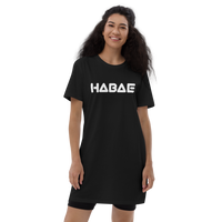 HABAE Organic cotton t-shirt dress (Black-Chubby Font)