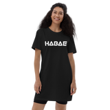 HABAE Organic cotton t-shirt dress (Black-Chubby Font)