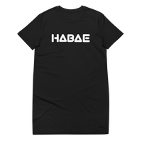 HABAE Organic cotton t-shirt dress (Black-Chubby Font)